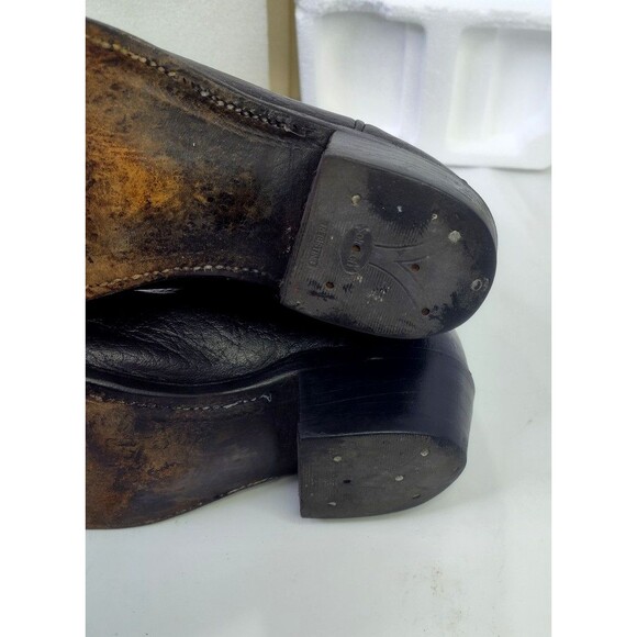 Vintage Dan Post Boots Mens Sz 8.5D  Black Leather Western Cowboy Work #507159 - Picture 12 of 14